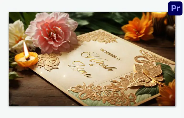 Elegant 3D Floral Wedding Invitation E-Card Slideshow Template